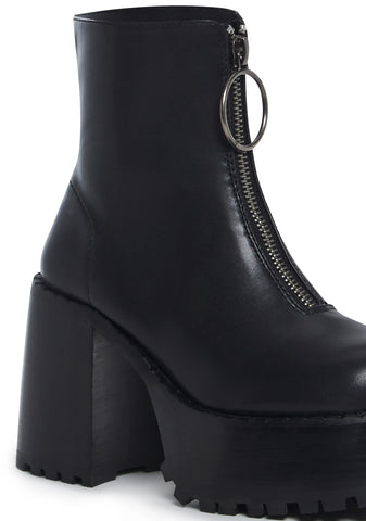 Detention Hall Platform Boots - Black