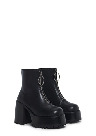 Detention Hall Platform Boots - Black