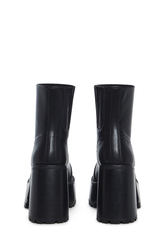 Detention Hall Platform Boots - Black