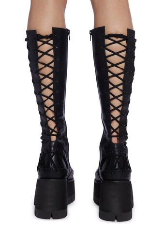 Rude Awakening Platform Boots - Black