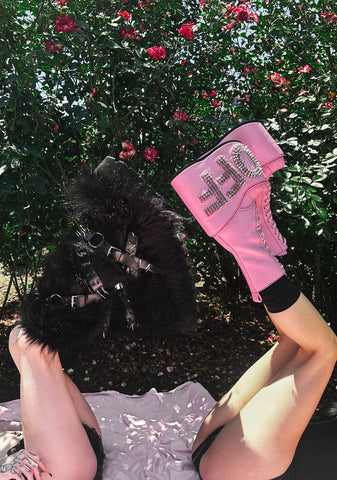 Low Wild Instincts Faux Fur Platform Boots - Black