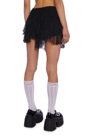 Falling For You Mini Skort - Black