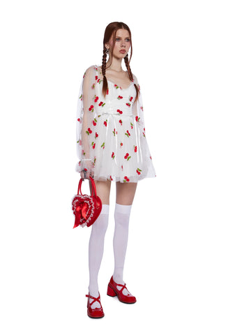 Heavenly Affair Babydoll Dress - Cherry
