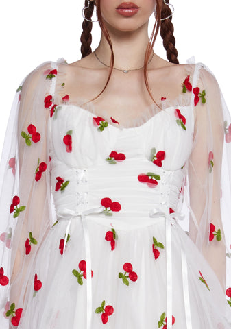 Heavenly Affair Babydoll Dress - Cherry