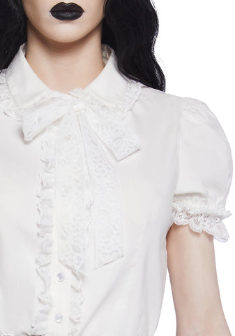 Coveted Darling Poplin Blouse - White