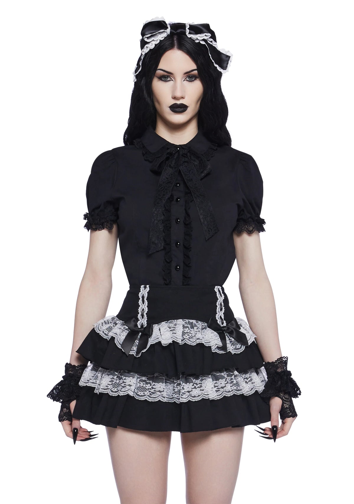 Coveted Darling Poplin Blouse - Black