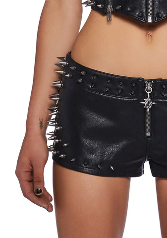 Downbeat Spiked Micro Shorts