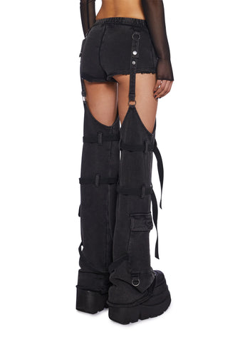 Downbeat Micro Shorts With Removable Chaps