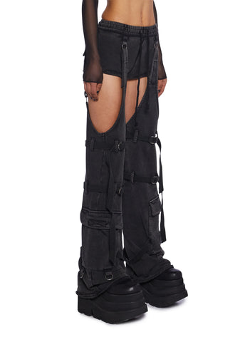 Downbeat Micro Shorts With Removable Chaps