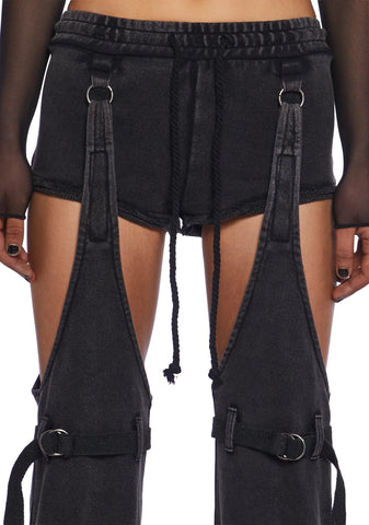 Downbeat Micro Shorts With Removable Chaps