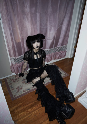 Sinister Sweetness Mini Skirt And Leg Warmers
