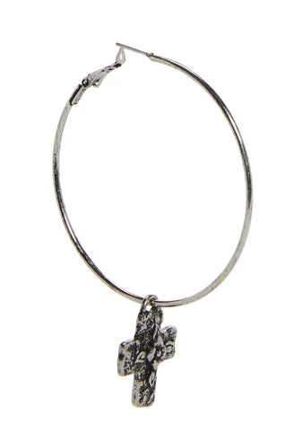 Nightshade Cross Hoop Earrings