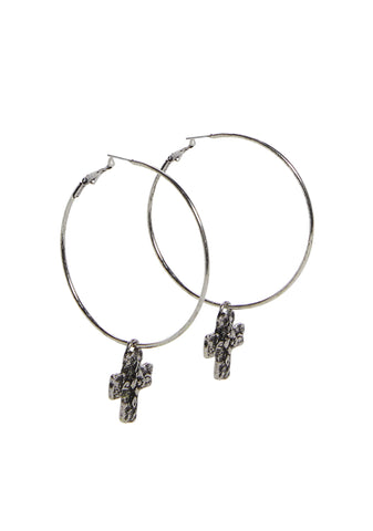 Nightshade Cross Hoop Earrings