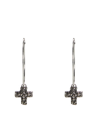 Nightshade Cross Hoop Earrings