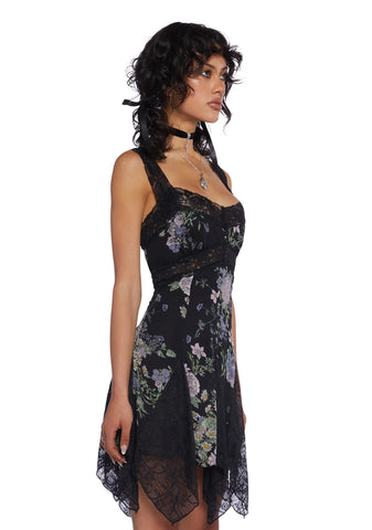 Sun Serenade Slip Dress - Black