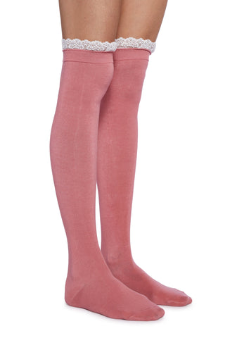 Modern Flirt 2-Pack Thigh High Sock Set - Pink/Gray