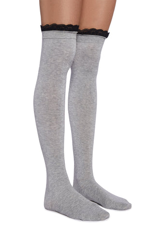 Modern Flirt 2-Pack Thigh High Sock Set - Pink/Gray