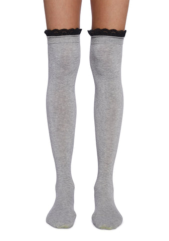 Modern Flirt 2-Pack Thigh High Sock Set - Pink/Gray
