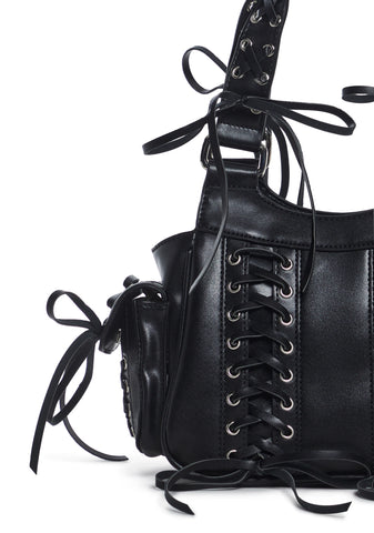 Twisted Scene Shoulder Bag - Black