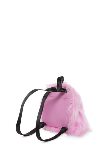 Case Of The Grumpies Fuzzy Backpack - Pink