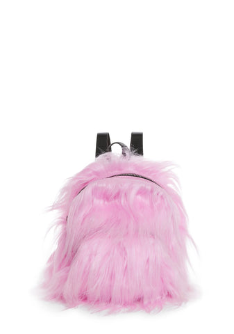Case Of The Grumpies Fuzzy Backpack - Pink