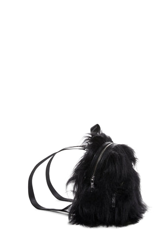 Case Of The Grumpies Fuzzy Backpack - Black