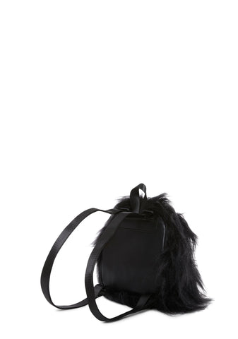 Case Of The Grumpies Fuzzy Backpack - Black