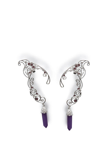 Elfish Amethyst Ear Cuffs