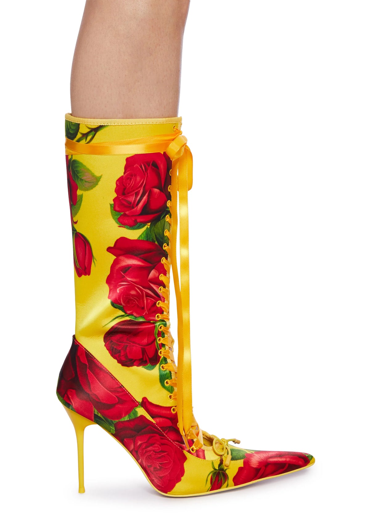 Scandalous Seduction Heeled Boots - Yellow