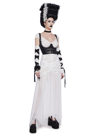 Reanimated Bride Premium Costume And Wig Set