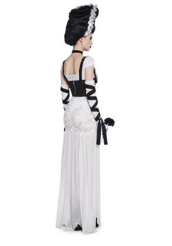 Reanimated Bride Premium Costume And Wig Set