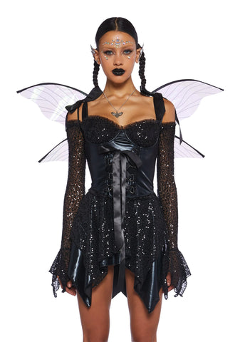 Cyber Fairy Costume Set - Black