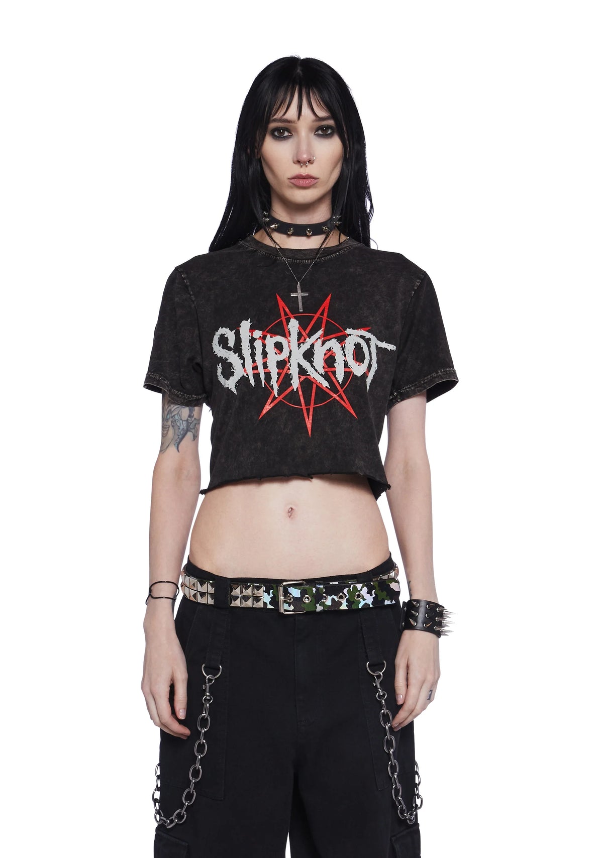 Headbanging Graphic Crop Top