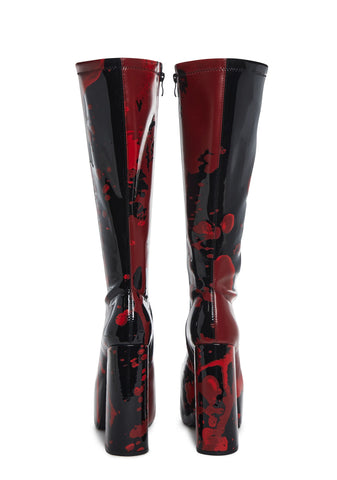 Scream Queen Gogo Boots - Black