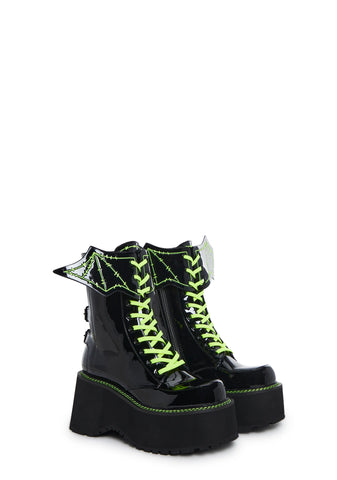 Spooky Bat Combat Boots