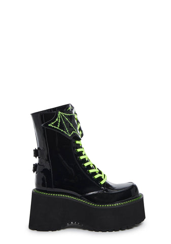 Spooky Bat Combat Boots