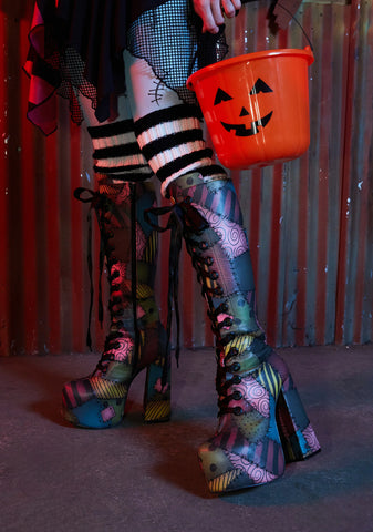 Stitched-Up Style Platform Boots