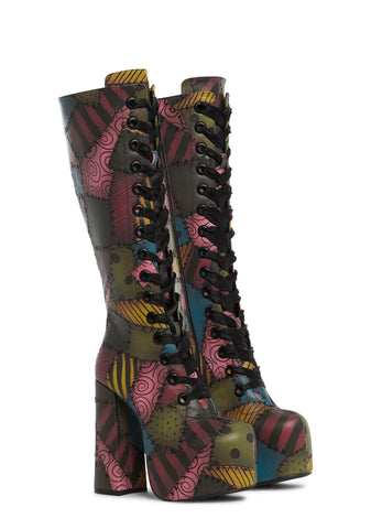 Stitched-Up Style Platform Boots