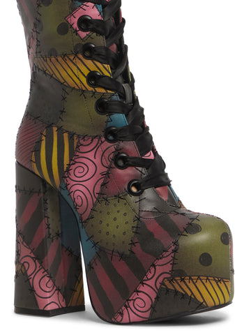 Stitched-Up Style Platform Boots