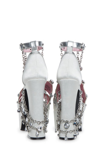 Royal Charm Peep Toe Heels