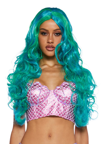 Ocean Enchantress Mermaid Wig - Blue