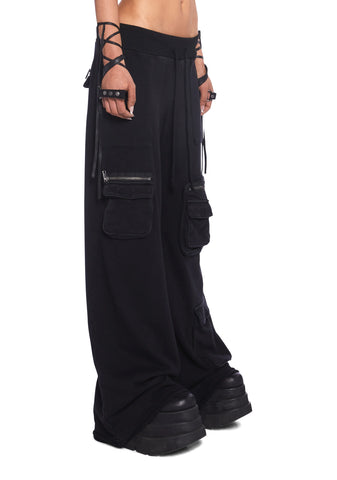 Downbeat Washed Cargo Pants - Black