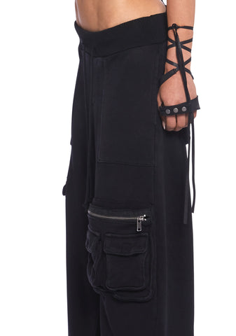 Downbeat Washed Cargo Pants - Black