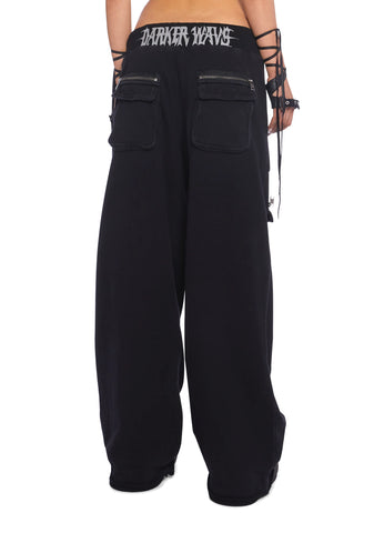 Downbeat Washed Cargo Pants - Black