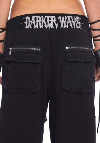 Downbeat Washed Cargo Pants - Black