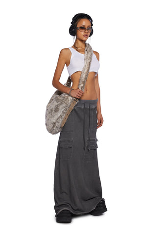 Downbeat Maxi Cargo Skirt - Black
