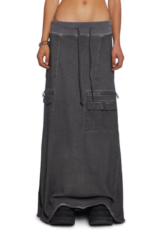 Downbeat Maxi Cargo Skirt - Black