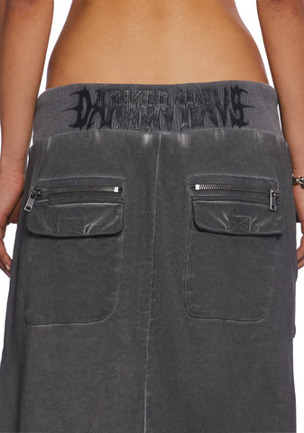 Downbeat Maxi Cargo Skirt - Black