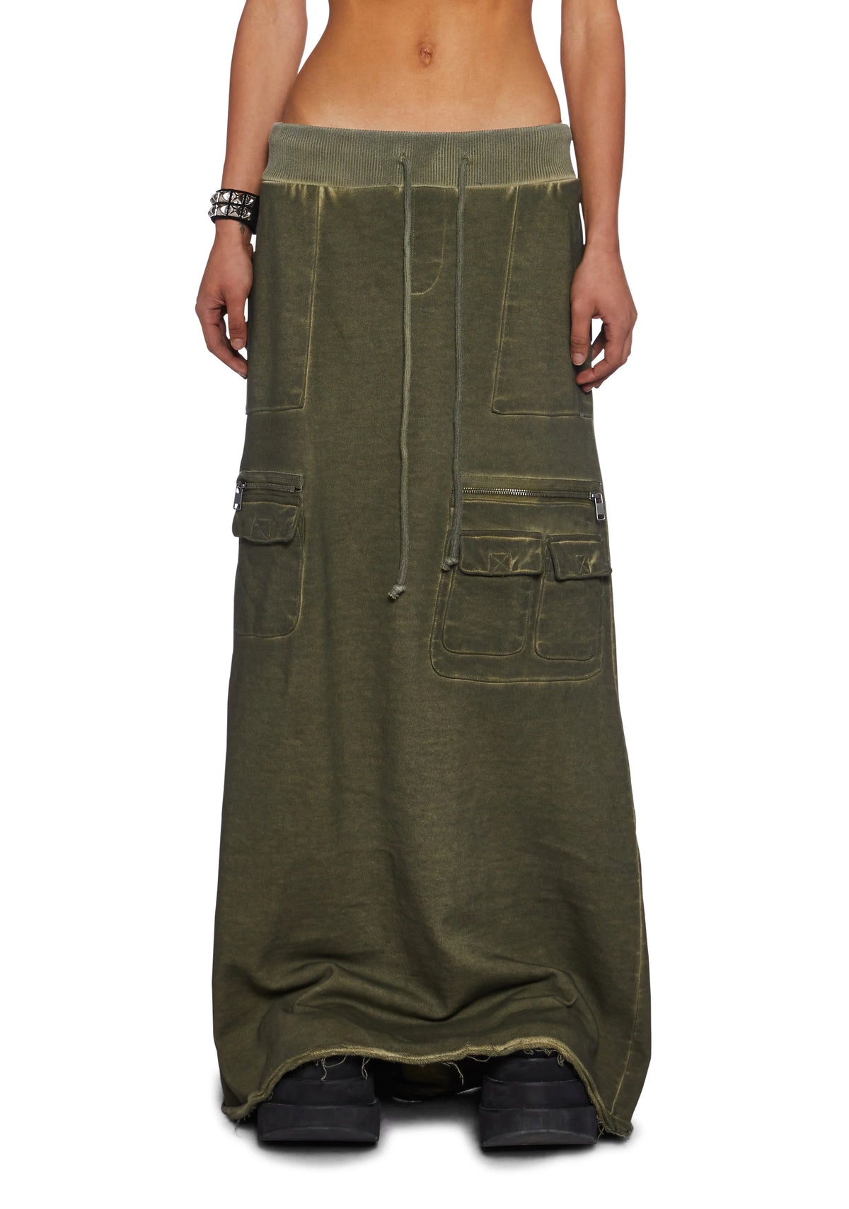 Downbeat Maxi Cargo Skirt - Green