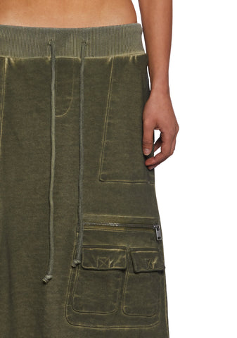 Downbeat Maxi Cargo Skirt - Green